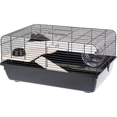 INTER-ZOO Pet Products Клетка за гризачи REX I + WOOD 58 x 38 x 29 см ЧЕРНА
