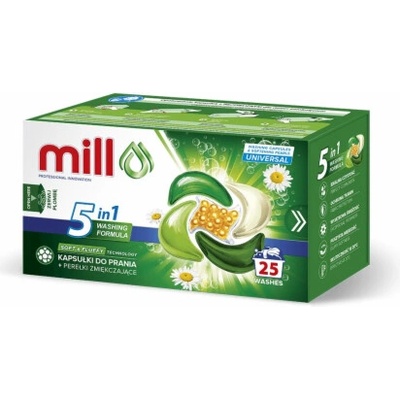 Mill Pro Universal 5v1 prací kapsle 25 PD + změkčující perličky
