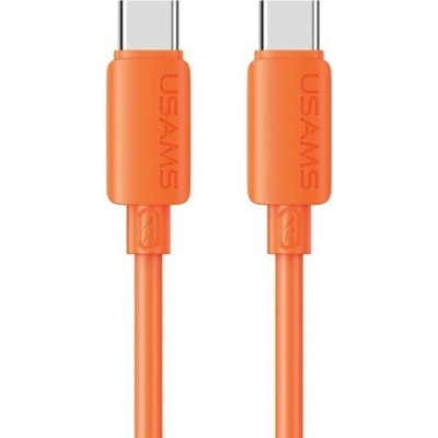 Usams SJ787 silikonový nabíjecí a datový - USB-C na USB-C 1m oranžový