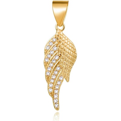 Beneto Stříbrný přívěsek se zirkony Andělské křídlo AGH594 GOLD