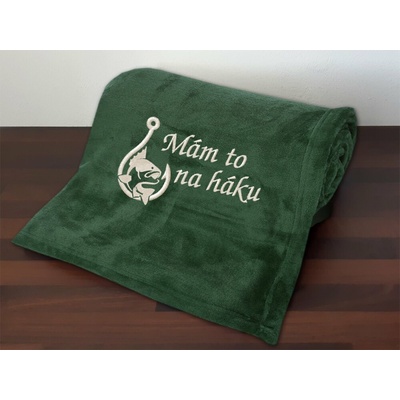 Povlečení Plus Deka pro rybáře Mám to na háku zelená 150x200