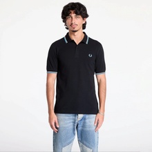 FRED PERRY The Twin Tipped Shirt black / Ecru/ Soft blue