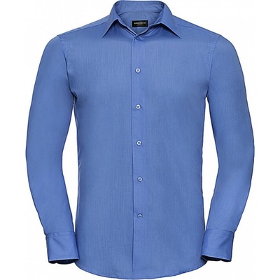 Russell Collection Pánska košeľa s dlhými rukávmi kráľovsky modrá