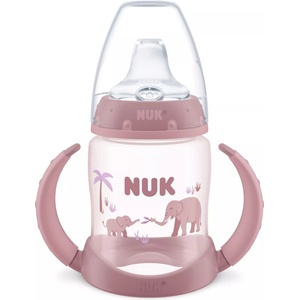 Nuk Бебешко шише NUK First Choice - Temperature Control, 150 ml, 6 м+, слон, розово (10215437) - ozone