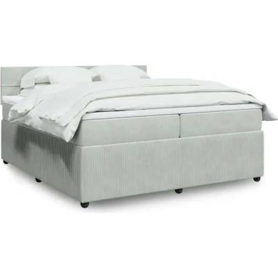 vidaXL 11461.3290130 Boxspring postel s matrací světle šedá samet