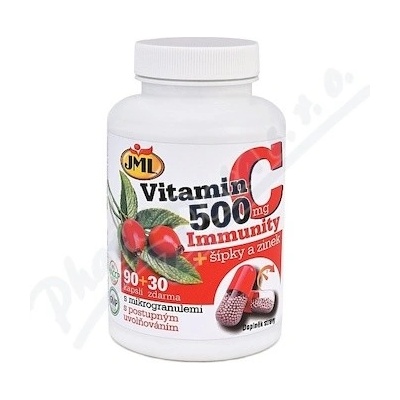 JML Vitamin C 500 mg + šípky a Zinok 120 kapsúl