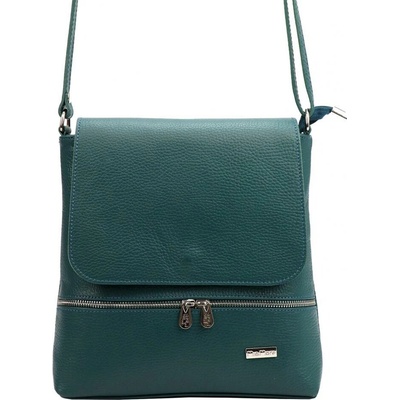 MiaMore kožená dámska crossbody kabelka petrolejová modro-zelená