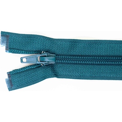 Pro Háčkování Spirálový zip dělitelný 70 cm zelený petrol