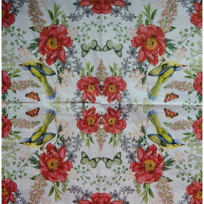 Home fashion obrúsky Ptáček a růže 33x33cm