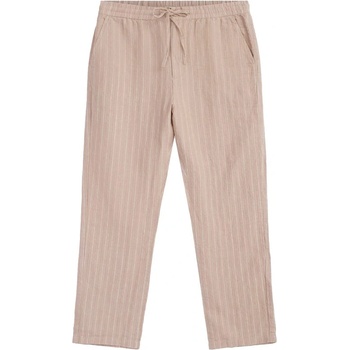 KnowledgeCotton Apparel KnowledgeCotton Apparel Loose Striped Linen Pants - Beige - XL Свободни ленени панталони Панталони