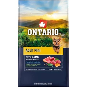 ONTARIO Онтарио Възрастен Мини Агнец и Кафяв Ориз 0, 75 кг