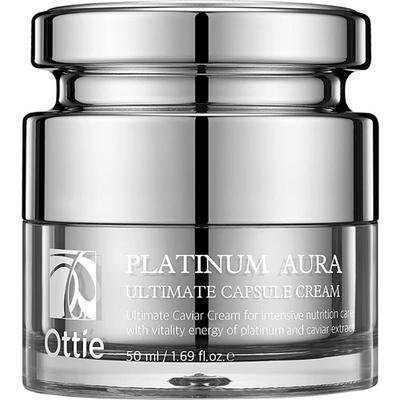Ottie Platinum Aura Подмладяващ крем за лице с черен хайвер и платина, 50 ml