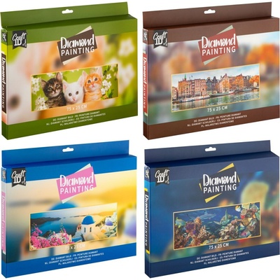 CRAFT ID Diamantové malování Koťata 75x25cm