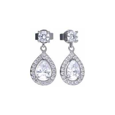 Diamonfire strieborné náušnice so syntetickými diamantmi E5594