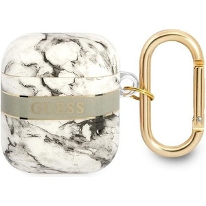 Guess Калъф Guess GUA2HCHMAG за AirPods 1/2, сив, Marble Strap Collection (3666339047160)