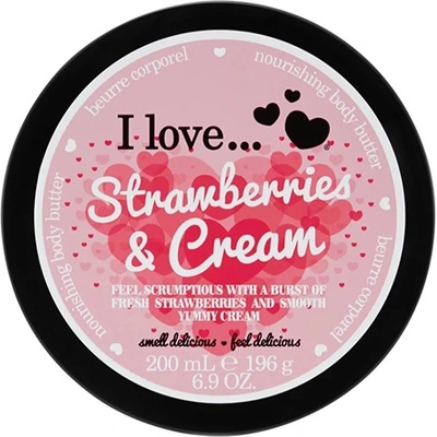 I Love Strawberry & Cream подхранващо масло за тяло за жени 200 мл