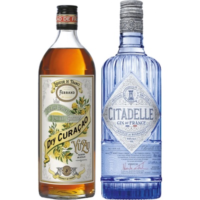 Pierre Ferrand Dry Curaçao Yuzu Citadelle Gin Original 44% (set 1 x 0.7 L, 1 x 0.7 L)