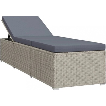 vidaXL s poduškou polyratan šedé 46220