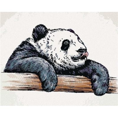 Zuty Malování Podle Čísel Olizující Se Panda 80 x 100 Cm Plátno