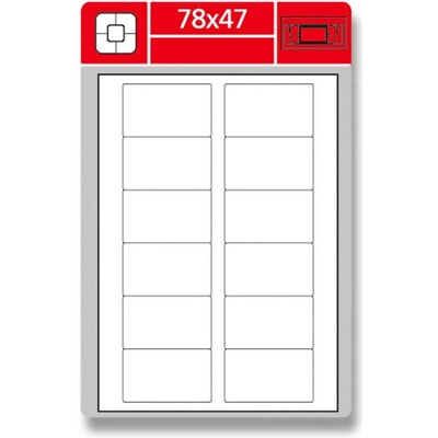 Coveris EPSW078047A4 samolepicí etikety 78×47 mm, 1200 etiket bílá