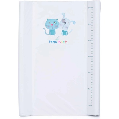 Tega Baby Подложка за повиване Tega Baby - Куче и коте, бяла (PZPDC01801WH)