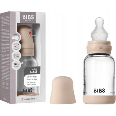 Bibs antikoliková sklenená fľaša so silikón cumlíkom Blush 120ml