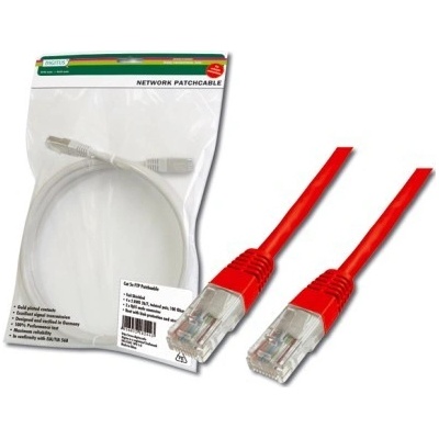 Digitus DK-1511-005/R Patch, UTP, CAT 5e, AWG 26/7, měď, 0,5m, červený