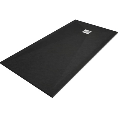 Mexen Stone+ правоъгълно композитно поддушово корито 180 x 70 см, черно - 44707018 (44707018)