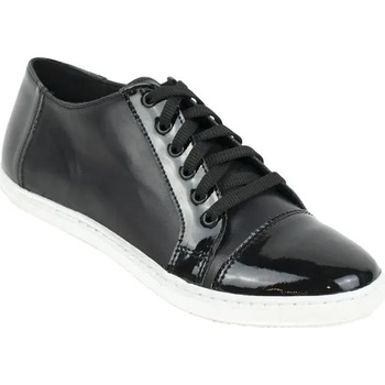 Image 1 of Български обувки Черни дамски маратонки с лак 1601-black