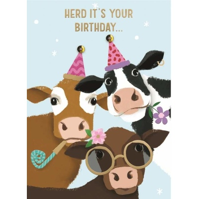 Narozeninové přání party kravičky Herd It's your birthday