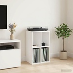 vidaXL Шкаф за грамофонни плочи Бяло 44, 5 x 36, 5 x 74, 5 см (8012866)