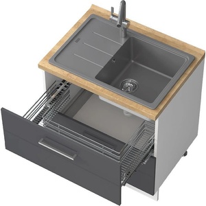  Долен кухненски шкаф за мивка Highline R-80-2MZ/3