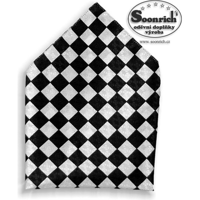 Soonrich kapesník černá šachovnice kabor039