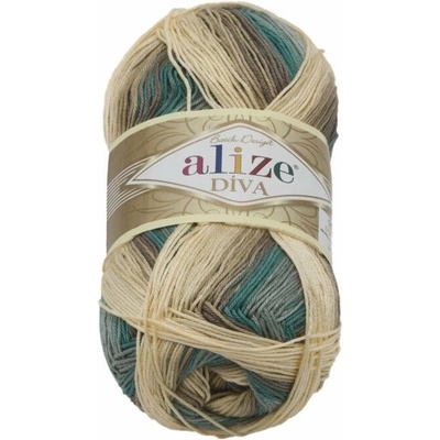 DIVA batik 100 g – 3307 biela, béžová, modrá