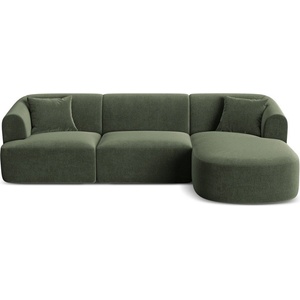 Cosmopolitan Design Зелен кадифен ъглов диван (десен ъгъл) Campi - Cosmopolitan Design (COS_RC_L_120_F1_CAMPI4)