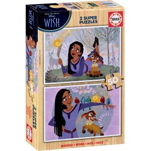 Educa Детски дървен пъзел Educa от 2 x 50 части - Желание (EDU19739) - baby