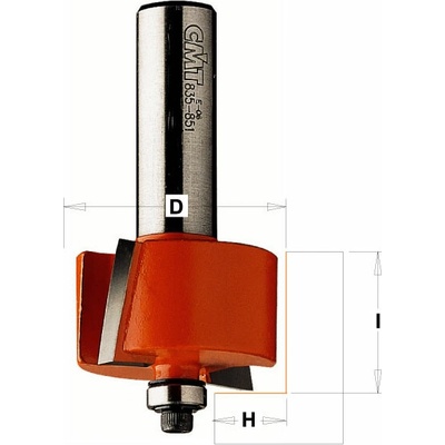 CMT Orange Tools CMT / Falcovací fréza na polodrážku s dolním ložiskem / stopka Ø12 mm Fréza C 935: C935: falc 12,7×12,7 mm / stopka Ø12 mm / Ø34,9 mm