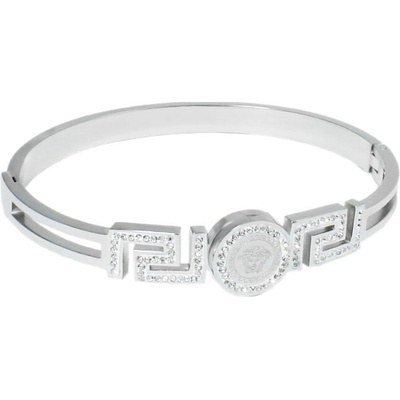 BM Jewellery Pevný ocelový náramek se zirkony stříbrný S11171130