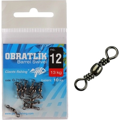 Giants Fishing Obratlík Barrel Swivel veľ.12 14 kg 10 ks