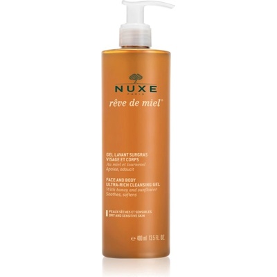 NUXE Rêve de Miel Face and Body Ultra-Rich Cleansing Gel почистващ гел за суха и чувствителна кожа 400ml
