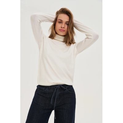 Moodo Бял гладък пуловер с висока яка Moodo Moodo | Byal | ЖЕНИ | XS