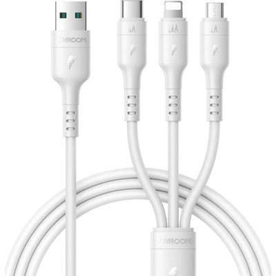 Joyroom S-A61 3v1 USB-A na USB-C / Lightning / micro USB 1,2m bílý