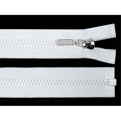 Kostěný zip No 5 délka 30 cm s ozdobným jezdcem, malé, 101 bílá