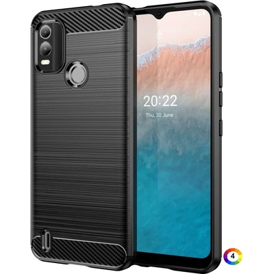 Nokia C21 Plus Удароустойчив Carbon Fiber Калъф и Протектор