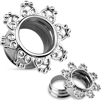 Šperky4U ocelový tunel do ucha s ornamenty TN01094-10