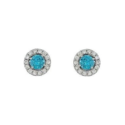 INFINITYSILVER Stříbrné náušnice LINDA 1 s tyrkysovými zirkony KE239SBBZs