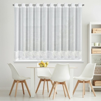 Záclona ARTEMIDA s dekoračnými krúžkami 350x145cm - biela
