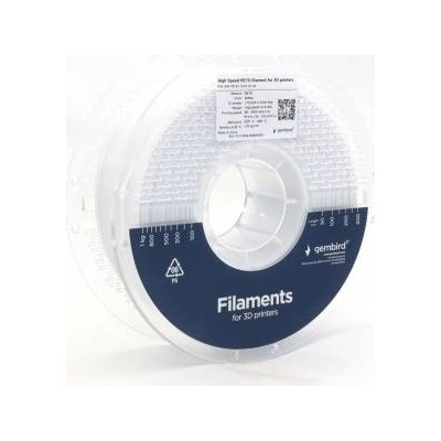 Gembird Filament PETG High Speed white 1.75 mm 1 kg