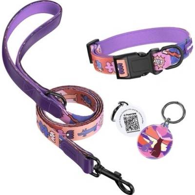 PawView Sada personalizovaného vodítka a obojku pro psy ve stylu Sunset