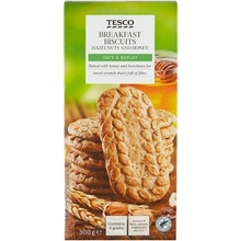 Tesco Obilninové sušienky s kúskami čokolády, lieskovými orieškami a medom 300 g